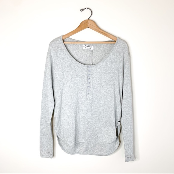 One Teaspoon Soft Haven Recycled Cotton Top Long Sleeves Grey Marl Size XXS - Picture 6 of 16
